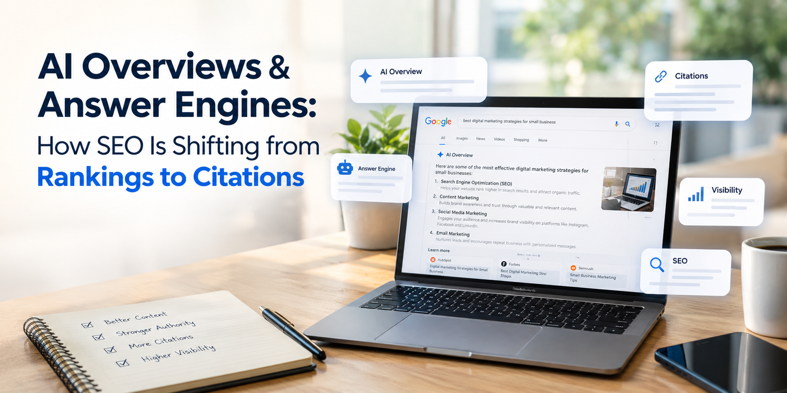 AI Overviews & Answer Engines: How SEO Is Shifting from Rankings to Citations